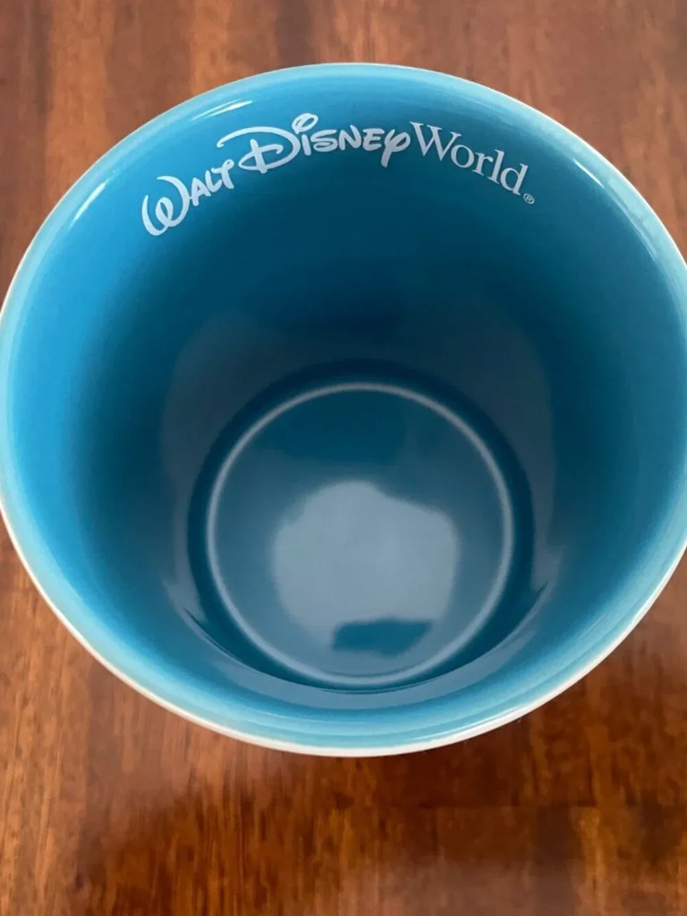 Walt Disney World Mug, 4 Park Skyline, Blue Interior & Handle, Internal Logo!